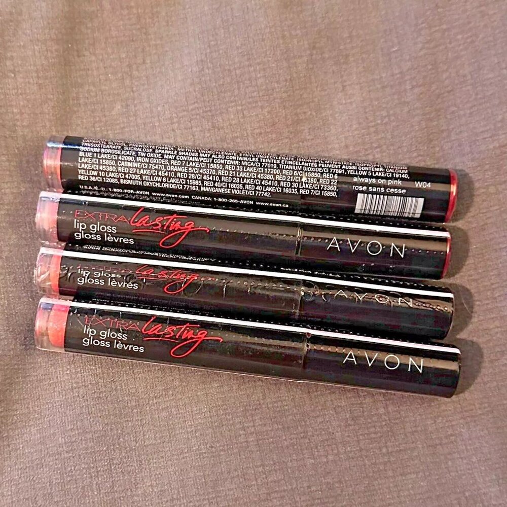 Avon ExtraLasting Lip Gloss Always On Pink Lot of 4 New Sealed